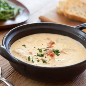 Сливочно-сырный суп с ветчиной